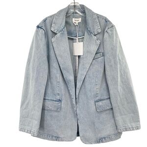 Pistola Skylar Denim Blazer Jacket Open Front New Size Medium in Powder